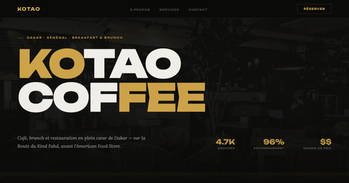 KOTAO Coffee website screenshot